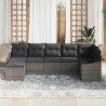 Ensemble de Canapés avec coussin 7 pcs Gris polyrotin 518493518493