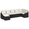 Ensemble de Canapés avec coussin 7 pcs Noir polyrotin 518495518495