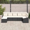 Ensemble de Canapés avec coussin 7 pcs Noir polyrotin 518495518495