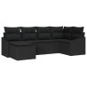 Ensemble de Canapés avec coussin 6 pcs Noir polyrotin 518496518496
