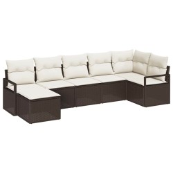 Ensemble de Canapés 7 pcs Marron polyrotin 518498518498