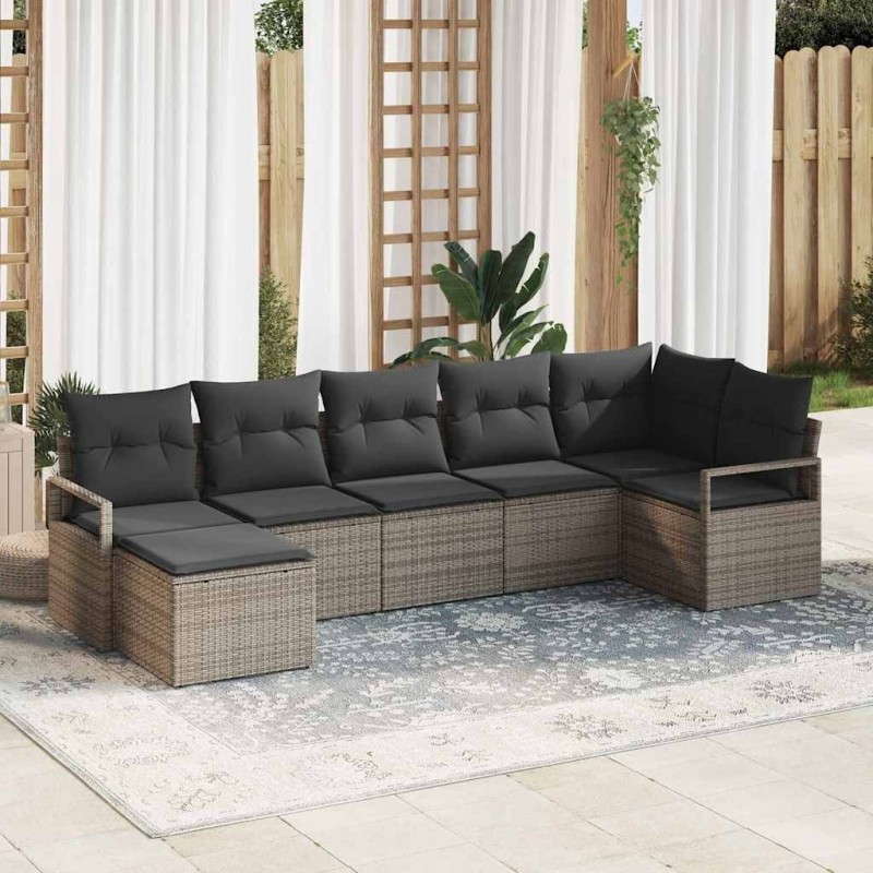 Ensemble de Canapés 7 pcs Gris polyrotin 518511518511