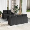 Ensemble de Canapés avec coussin 6 pcs Noir polyrotin 518519518519