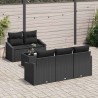 Ensemble de Canapés avec coussin 6 pcs Noir polyrotin 518519518519