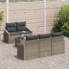 Ensemble de Canapés avec coussin 6 pcs Gris polyrotin 518521518521