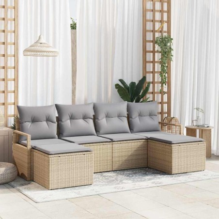 Ensemble de Canapés 6 pcs Beige polyrotin 518523518523