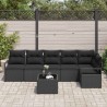Ensemble de Canapés avec coussin 7 pcs Noir polyrotin 518529518529