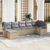 Ensemble de Canapés avec coussin 7 pcs Beige polyrotin 518530518530