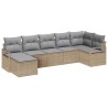 Ensemble de Canapés avec coussin 7 pcs Beige polyrotin 518530518530
