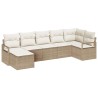 Ensemble de Canapés avec coussin 7 pcs Beige polyrotin 518531518531