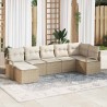 Ensemble de Canapés avec coussin 7 pcs Beige polyrotin 518531518531