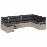 Ensemble de Canapés avec coussin 7 pcs Gris clair polyrotin 518532518532