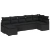 Ensemble de Canapés avec coussin 7 pcs Noir polyrotin 518533518533