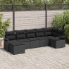Ensemble de Canapés avec coussin 7 pcs Noir polyrotin 518533518533