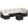 Ensemble de Canapés avec coussin 8 pcs Noir polyrotin 518534518534