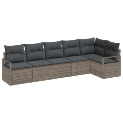 Ensemble de Canapés 6 pcs Gris polyrotin 518536518536