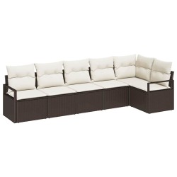 Ensemble de Canapés 6 pcs Marron polyrotin 518537518537