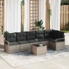 Ensemble de Canapés avec coussin 7 pcs Gris polyrotin 518539518539