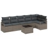 Ensemble de Canapés avec coussin 7 pcs Gris polyrotin 518539518539