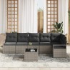 Ensemble de Canapés avec coussin 7 pcs Gris polyrotin 518539518539