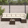 Ensemble de Canapés avec coussin 7 pcs Marron polyrotin 518540518540