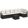 Ensemble de Canapés avec coussin 7 pcs Noir polyrotin 518541518541