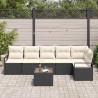 Ensemble de Canapés avec coussin 7 pcs Noir polyrotin 518541518541
