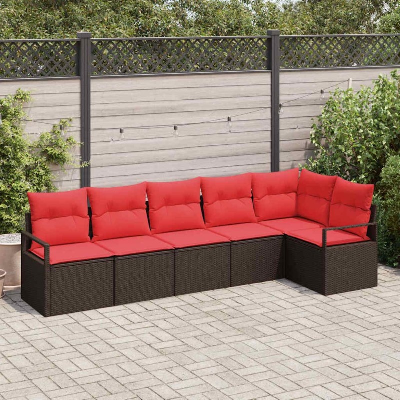 Ensemble de Canapés 6 pcs Marron polyrotin 518543518543