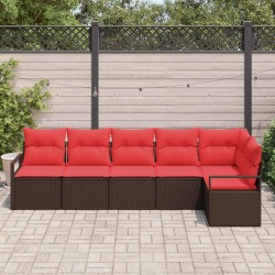 Ensemble de Canapés 6 pcs Marron polyrotin 518543518543