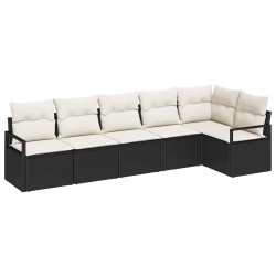 Ensemble de Canapés 6 pcs Noir polyrotin 518544518544