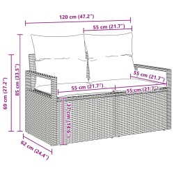 Ensemble de Canapés 6 pcs Gris clair polyrotin 518545518545