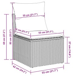 Ensemble de Canapés 6 pcs Gris clair polyrotin 518545518545
