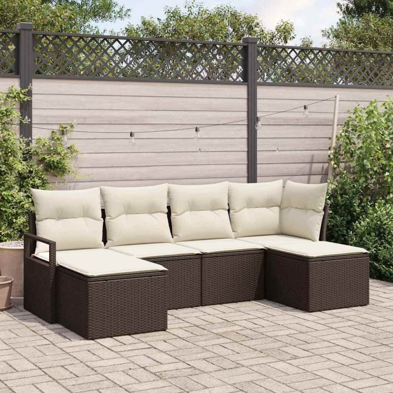 Ensemble de Canapés 6 pcs Marron polyrotin 518546518546