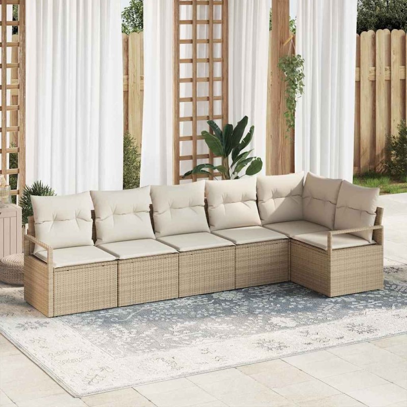 Ensemble de Canapés 6 pcs Beige polyrotin 518547518547