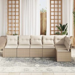 Ensemble de Canapés 6 pcs Beige polyrotin 518547518547