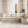Ensemble de Canapés 6 pcs Beige polyrotin 518547518547