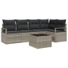 Ensemble de Canapés avec coussin 6 pcs Gris clair polyrotin 518548518548