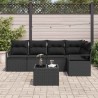 Ensemble de Canapés avec coussin 6 pcs Noir polyrotin 518549518549