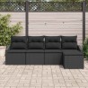 Ensemble de Canapés avec coussin 5 pcs Noir polyrotin 518551518551