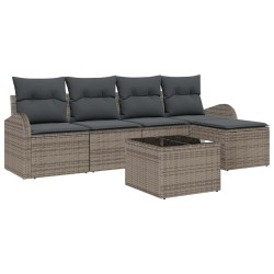 Ensemble de canapé de jardin 6 pcs Gris polyrotin 518552518552