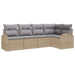 Ensemble de Canapés avec coussin 5 pcs Beige Polyester 518553518553