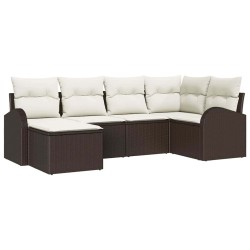 Ensemble de canapé de jardin Marron polyrotin 518554518554