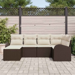 Ensemble de canapé de jardin Marron polyrotin 518554518554