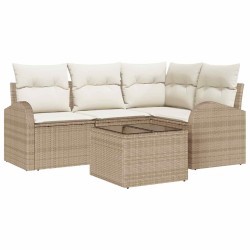 Ensemble de canapé de jardin Beige polyrotin 518556518556