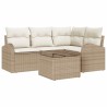Ensemble de canapé de jardin Beige polyrotin 518556518556