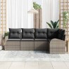 Ensemble de Canapés avec coussin 5 pcs Gris Polyester 518557518557