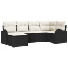 Ensemble de canapé de jardin 6 pcs Noir polyrotin 518558518558