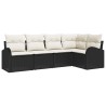 Ensemble de Canapés avec coussin 5 pcs Noir Polyester 518560518560