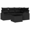 Ensemble de canapé de jardin 5 pcs Noir polyrotin 518561518561