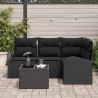 Ensemble de canapé de jardin 5 pcs Noir polyrotin 518561518561